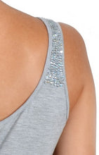 Flared Light Grey Sequin Detail Top