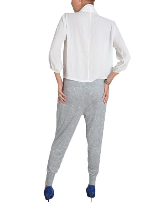 Light Grey Sequin Harem Pants