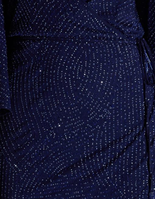 Deep Blue Kimono Wrap Dress