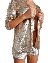 Loose Fit Gold Sequin Shorts