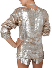 Loose Fit Gold Sequin Shorts
