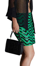 Black & Green Sequin Mini Skirt