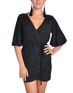 Black Kimono Wrap Dress