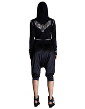 Black Loose ¾ Leg Tapered Silk Pants