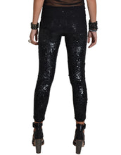 Black Mixed Sequin Leggings