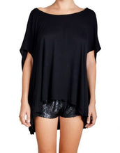 Black Oversized Peacock Top