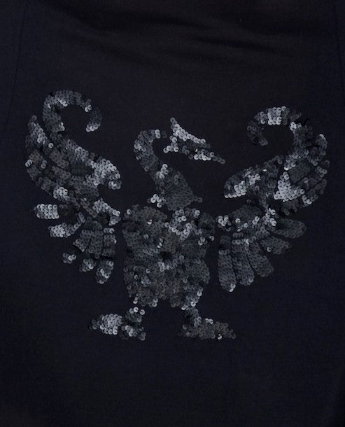 Black Oversized Peacock Top