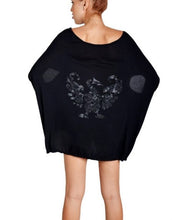 Black Oversized Peacock Top