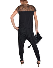 Black Sequin Harem Pants