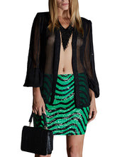 Black Sequined Silk Blouse