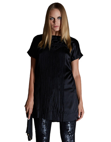 Black Silk Shift Dress
