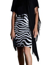 Black & White Sequin Pencil Skirt