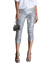 ¾ Length Silver Sequin Leggings