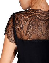 Black Lace Panel T-Shirt