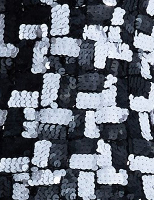 Black & White Sequin Mini Dress
