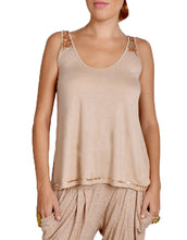 Flared Nude Sequin Detail Top