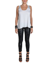 Flared White Sequin Detail Top