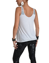 Flared White Sequin Detail Top