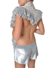 Loose Fit Silver Sequin Shorts