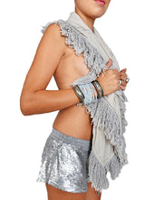 Loose Fit Silver Sequin Shorts