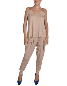 Nude Sequin Harem Pants