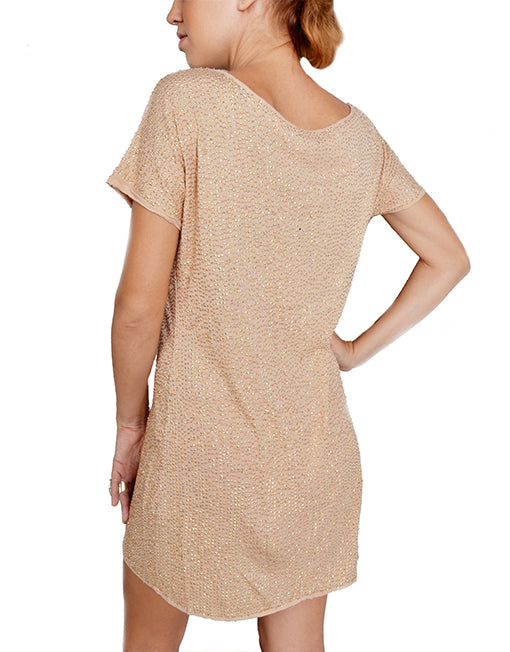 Nude Sequin Shift Dress Luz De Ibiza Nude Sequin Shift Dress Luz De Ibiza