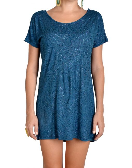 Royal Blue Sequin Shift Dress Luz De Ibiza Royal Blue Sequin Shift Dress Luz De Ibiza