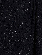 Black Long Sleeve Sequin Wrap Dress